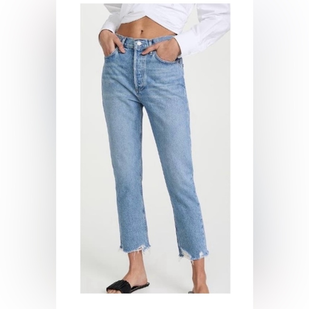 AGOLDE Riley High Rise Straight Crop Jeans